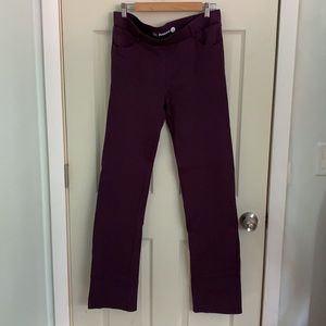 Dark purple dress pant yoga pants with pockets